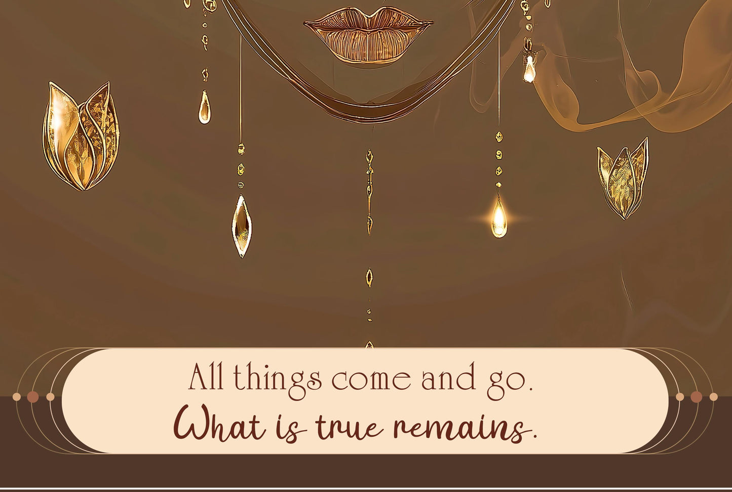 Spiritual Printable Wall Art – “All Things Come and Go, What Is True Remains” – Boho Zen Quote for Mindful Sacred Space Decor