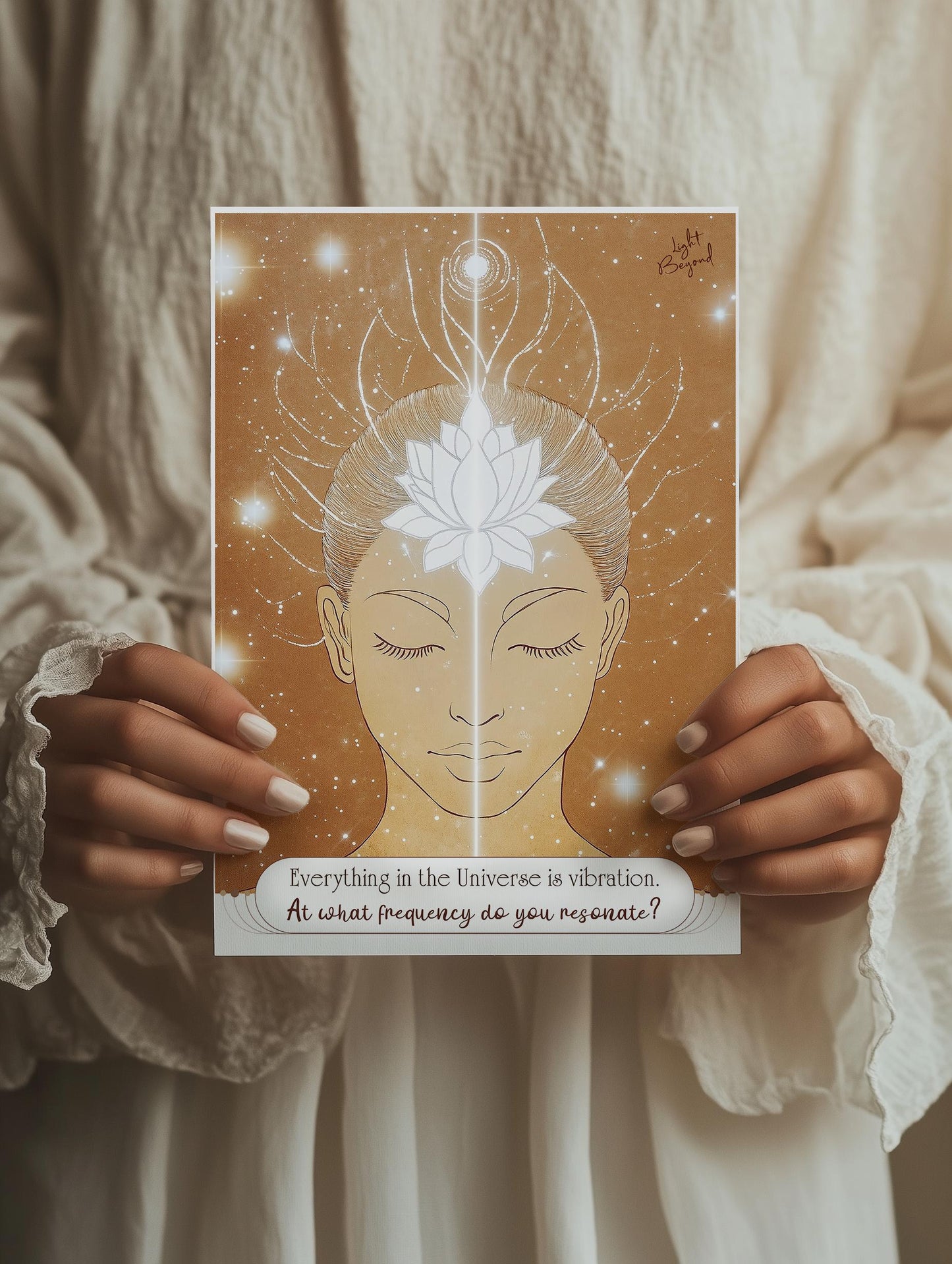 Vibration Frequency Printable Wall Art | Spiritual Boho Quote Poster | Light Beyond Collection | Instant Digital Download for Sacred Spaces