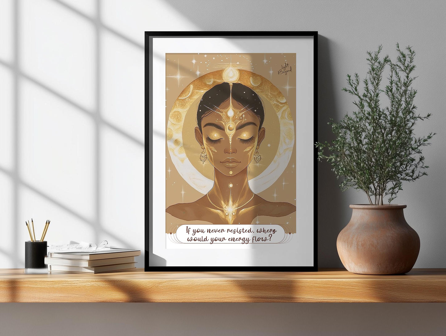 Energy Flow Printable Art – Spiritual Boho Digital Download – Earth Tone Wall Decor – Mindfulness & Meditation Print - Boho Greeting Card