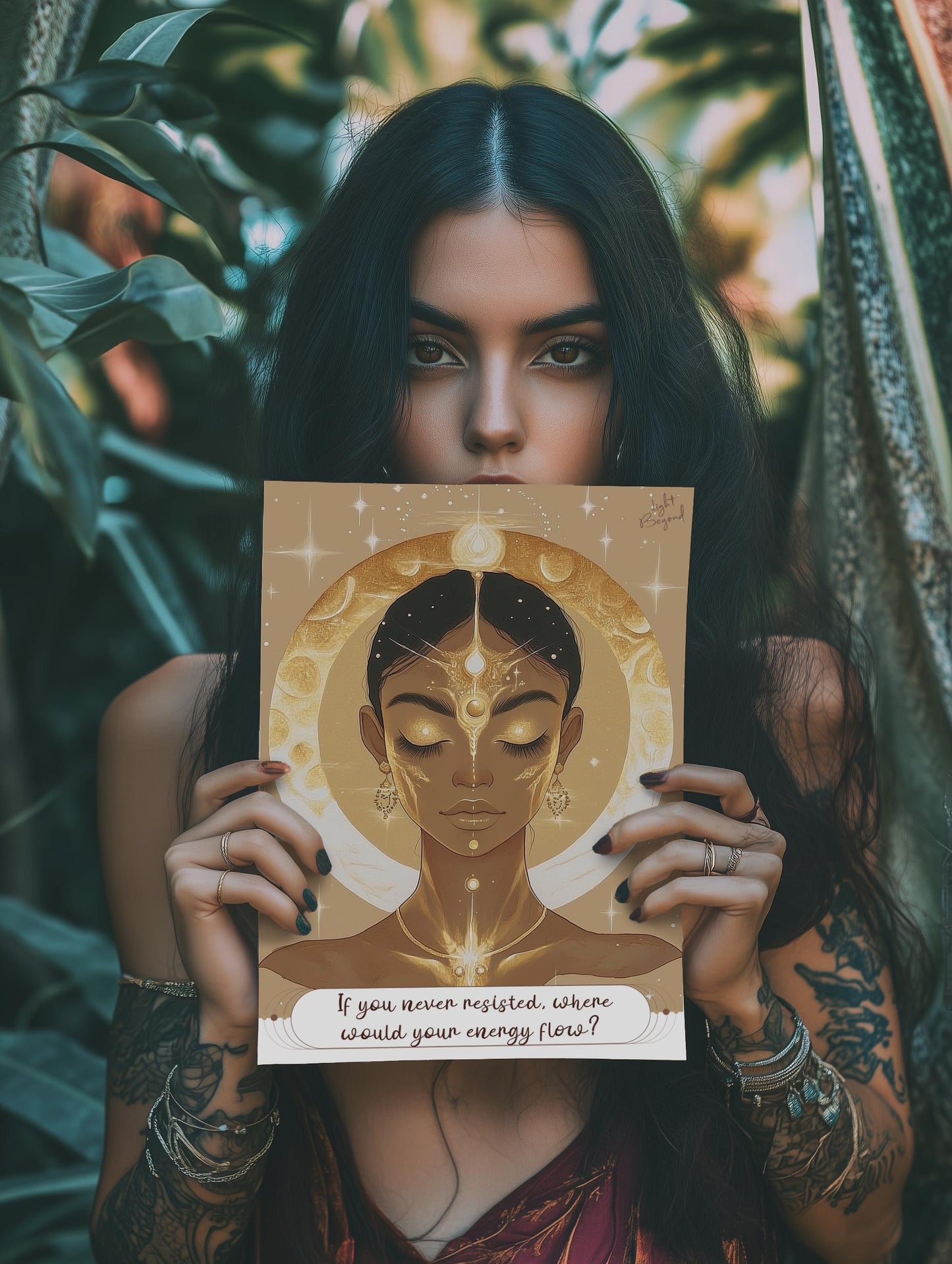 Energy Flow Printable Art – Spiritual Boho Digital Download – Earth Tone Wall Decor – Mindfulness & Meditation Print - Boho Greeting Card