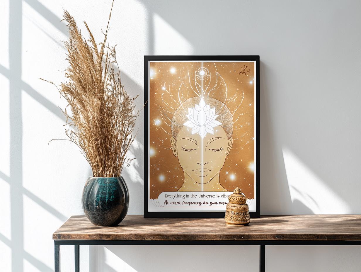 Vibration Frequency Printable Wall Art | Spiritual Boho Quote Poster | Light Beyond Collection | Instant Digital Download for Sacred Spaces