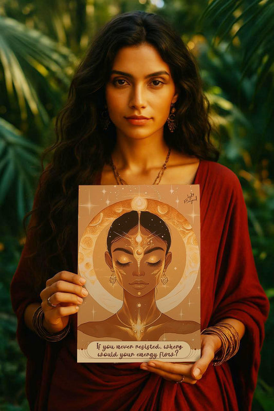 Energy Flow Printable Art – Spiritual Boho Digital Download – Earth Tone Wall Decor – Mindfulness & Meditation Print - Boho Greeting Card