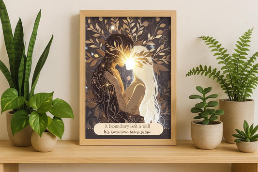 Romantic Satin Poster, Love Art Print, Boho Wall Decor, Gift for Couples,  Spiritual Poster Print, Anniversary Gift – Sacred Love Art