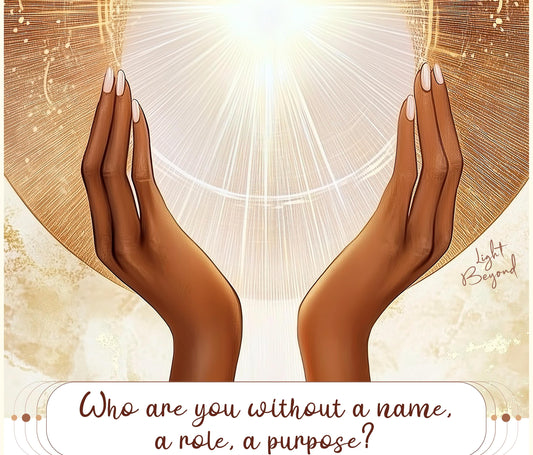Boho Spiritual Printable Wall Art – “Who are you without a name, a role, a purpose?” – Beige Minimalist Meditation Poster