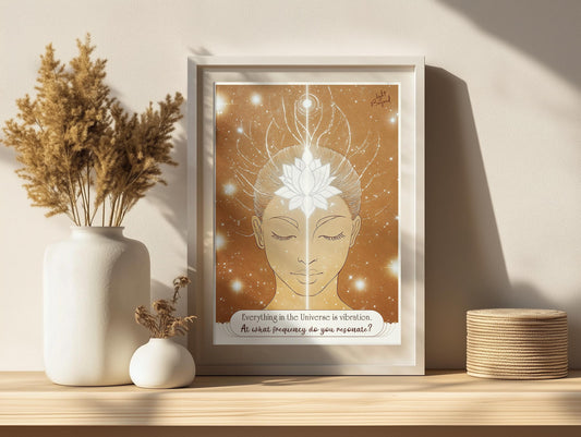 Vibration Frequency Printable Wall Art | Spiritual Boho Quote Poster | Light Beyond Collection | Instant Digital Download for Sacred Spaces